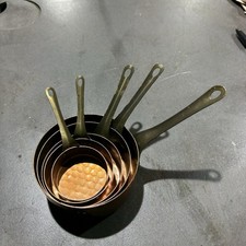 Set of 5 Vintage Copper Sauce