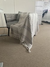 Dunelm Large chair throw Grey/ white Weave