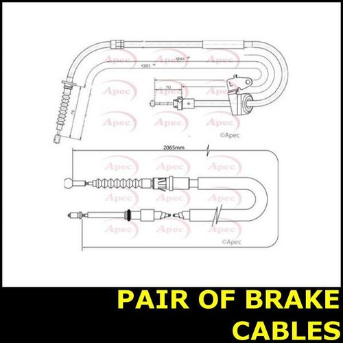 Pair handbrake cable parking - cable,