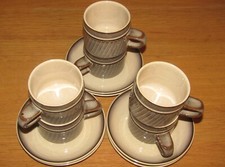 Vintage Denby Sonnet Crockery 6 Tea Cups And 6 Saucers, Great Condition