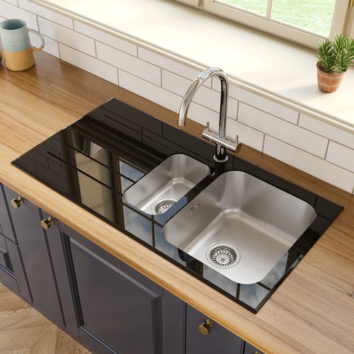 Bowl kitchen sink - kitchen, with