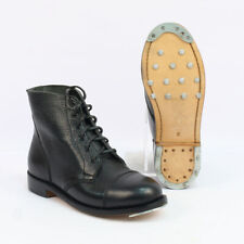 Replica Black Leather Ammo Ankle Boots with studded sole WW2 British Army by ...