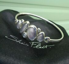 Scottish Sterling Silver & Enamel SHORELINE PEBBLE Bracelet Bangle  Sheila Fleet