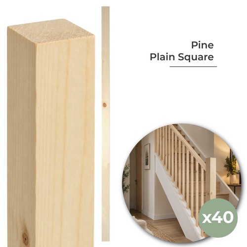 Pine plain square stair - plain,