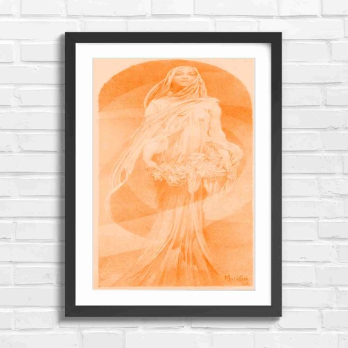 Art nouveau woman with flowers - nouveau,