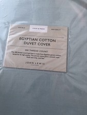 John Lewis Crisp & Fresh Egyptian Cotton 200TC Double Duvet Cover duck egg blue