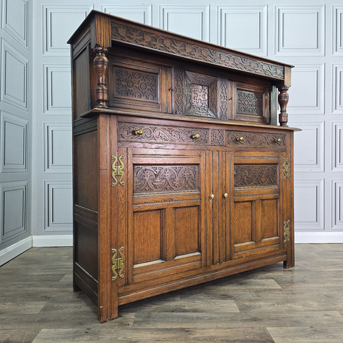 Antique oak court cupboard - antique,