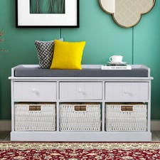 Wooden Shoe Storage Bench