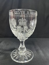 A Silver Jubilee Queen Elizabeth Wine Goblet 
