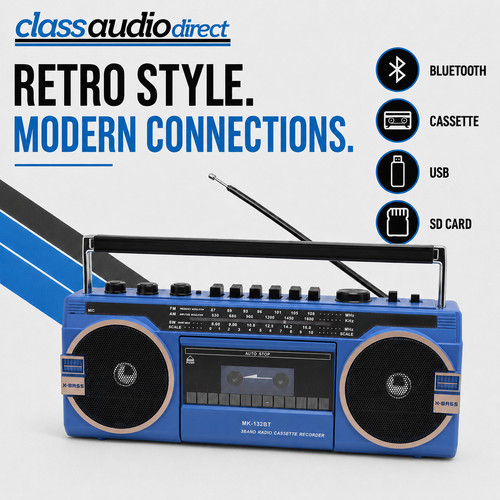 Class retro cassette radio 16w - retro,