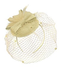 Round Pillbox Birdcage Veil Bow Sinamay Headband Fascinator Weddings Ascot Races