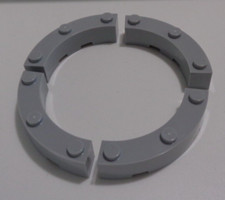 LEGO Parts 48092 Brick Round Corner 4x4 Medium Stone Grey x4