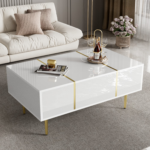 Modern high gloss white coffee - high,