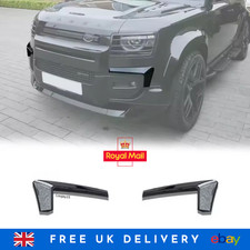 Gloss Black Front Fog Light Eyebrows Strip Trim Styling - LR Defender 90/110/130