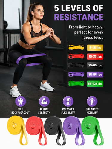 Pull resistance bands set 5 - up,