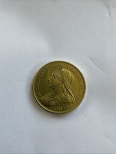 Gold Plated Victorian Five Pound Piece