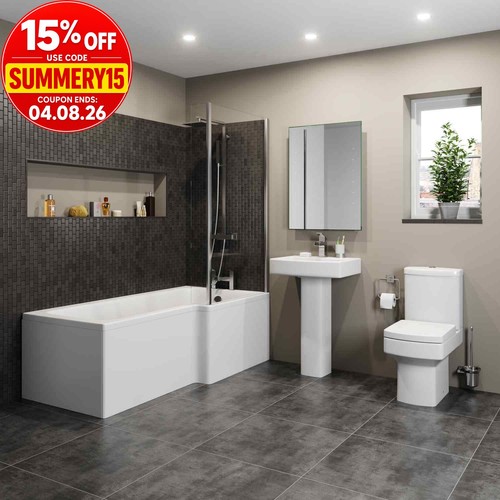 Bathroom suite shaped - bathroom,