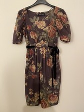 Zara MIDI Floral Purple Dress Size S