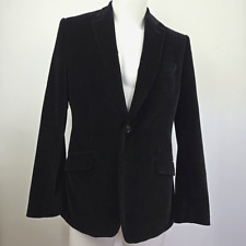 Reiss Black Velvet Blazer Dinner Jacket Men's 38 1 Button Sport Coat Cotton