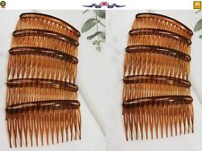 NEW 4PCS BROWN  Pack Plain Side Hair Combs Slides Grips TORT Hair Accessories UK