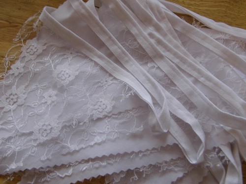 Handmade white fabric lace - handmade,