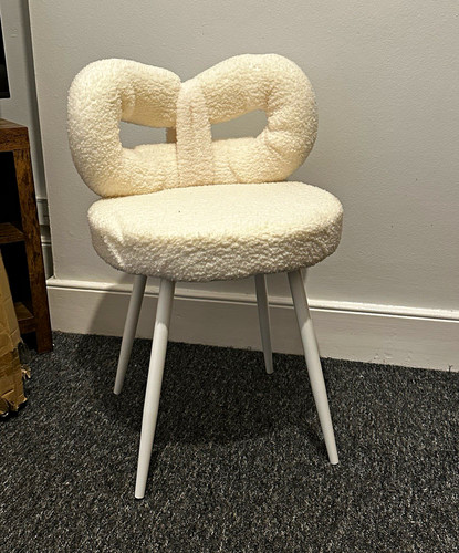 White boucle upholstered - white,