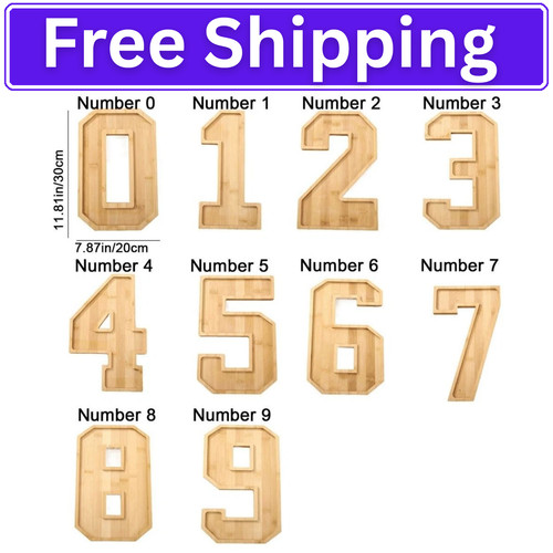 Number letter food - number, tray