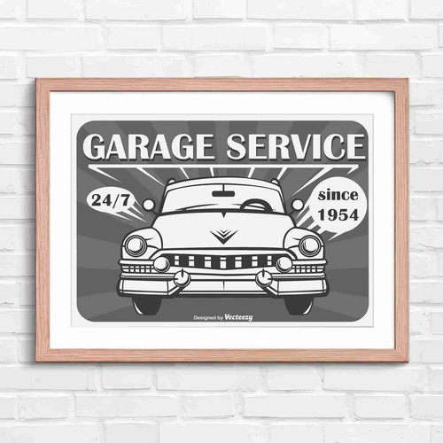 Retro vintage garage - vintage,