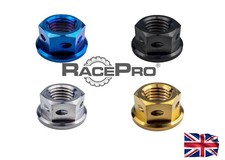 Titanium Hex Flange Nut Drilled lockwire safety racing m8 m10 m12 x1.25 x1.5