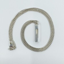 Vintage Sterling Silver Chunky Gucci G Drop Pendant & 19.8” Chain 925