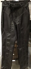 New” Boohoo” Size 8 Black PVC Stretch Straight Leg Long Jeans With Belt