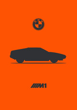 POSTER - BMW M1 - E26 - (A4 A3 A2 sizes) Art Print Car Silhouette