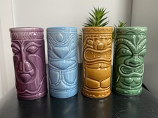 Vintage Ceramic Tiki Mugs X4