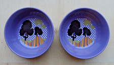 VINTAGE 70's DENBY TREES PATTERN 14.5cm WIDE SOUP / CEREAL BOWLS X2