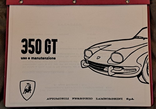 Lamborghini 350 owner s - gt, owner's