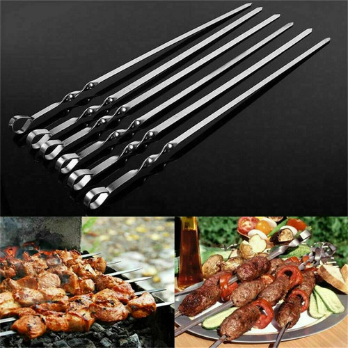 12x bbq chrome skewers - bbq, metal