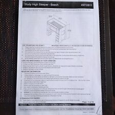 Study high Sleeper -Beech Bed with mattress 