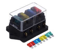 4 Way Fuse Box for Standard Blade Fuses Holder ATO / Block 12v or 24v Car or HGV
