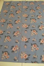 Cath Kidston pretty Tea Towel x1, 100% cotton, blue with pink flowers, used