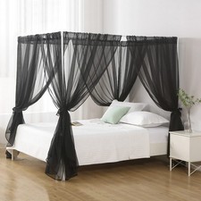 Chiffon Black Bed Canopy Queen