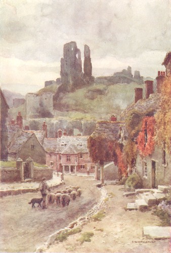 Corfe castle dorset by - castle.,