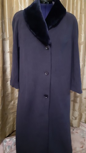Long warm purple coat with - long,