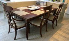 Ethan Allen British Classic Dining Table 6 Chairs