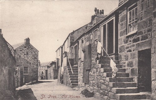 Postcard old houses - postcard,