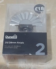 Dunelm 25/28mm Finials Satin