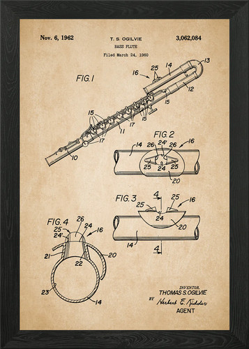 Bass flute vintage patent - vintage,