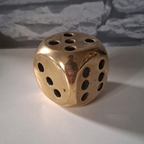 Vintage large brass dice - large,