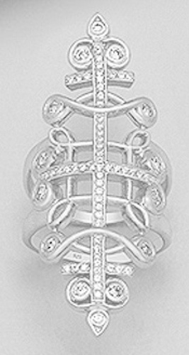 Solid sterling silver - silver, cz