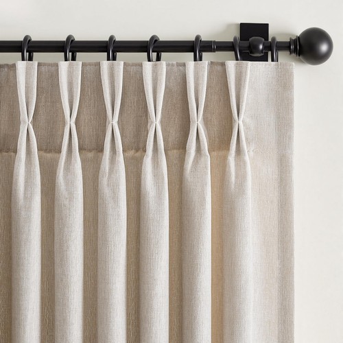 Pinch pleated linen curtains - pinch,