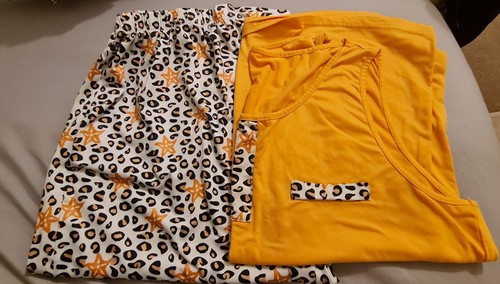 Ladies cropped pyjama set vest - ladies,